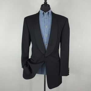 Hugo Boss Tuxedo Jacket Mens 44 Black Super 100 Wool Shawl Lapel Germany Formal